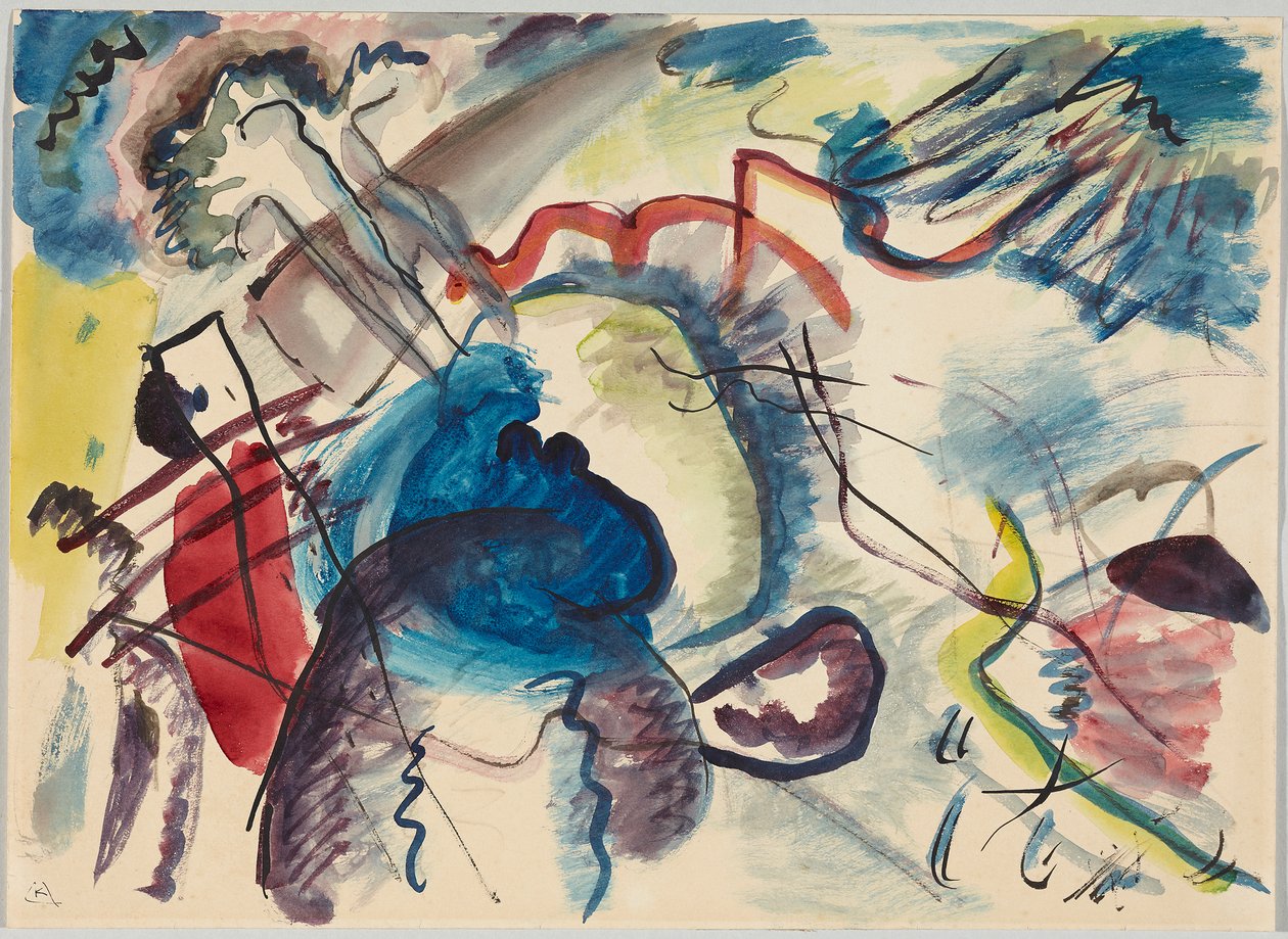 Utkast till "Bild med vit kant" av Wassily Kandinsky