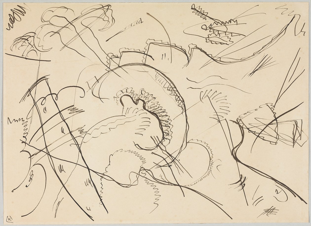 Utkast till "Bild med vit kant" av Wassily Kandinsky
