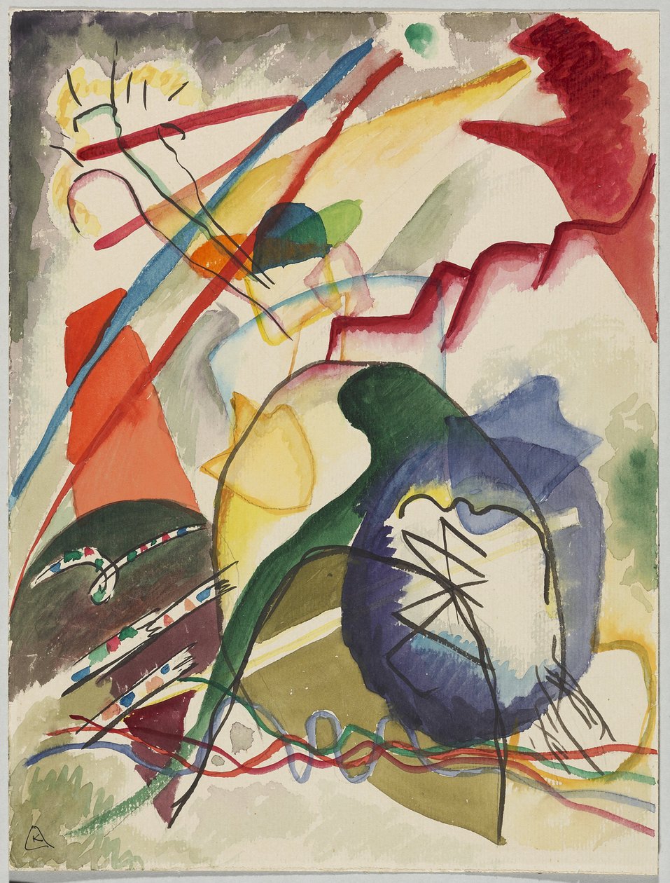 Utkast till "Bild med vit kant" av Wassily Kandinsky