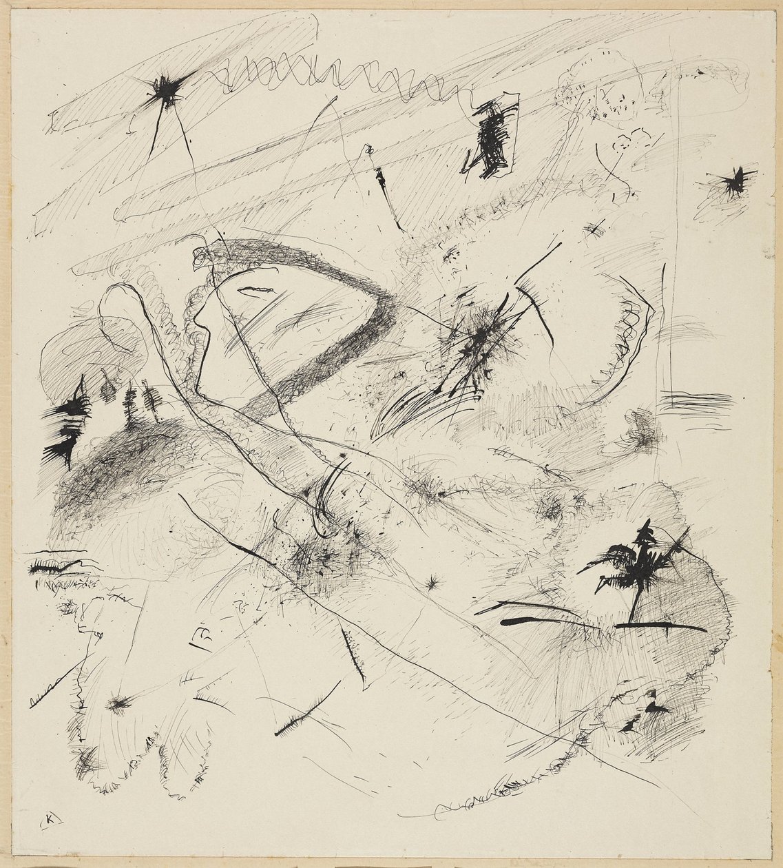 Utkast till "Black Lines" av Wassily Kandinsky