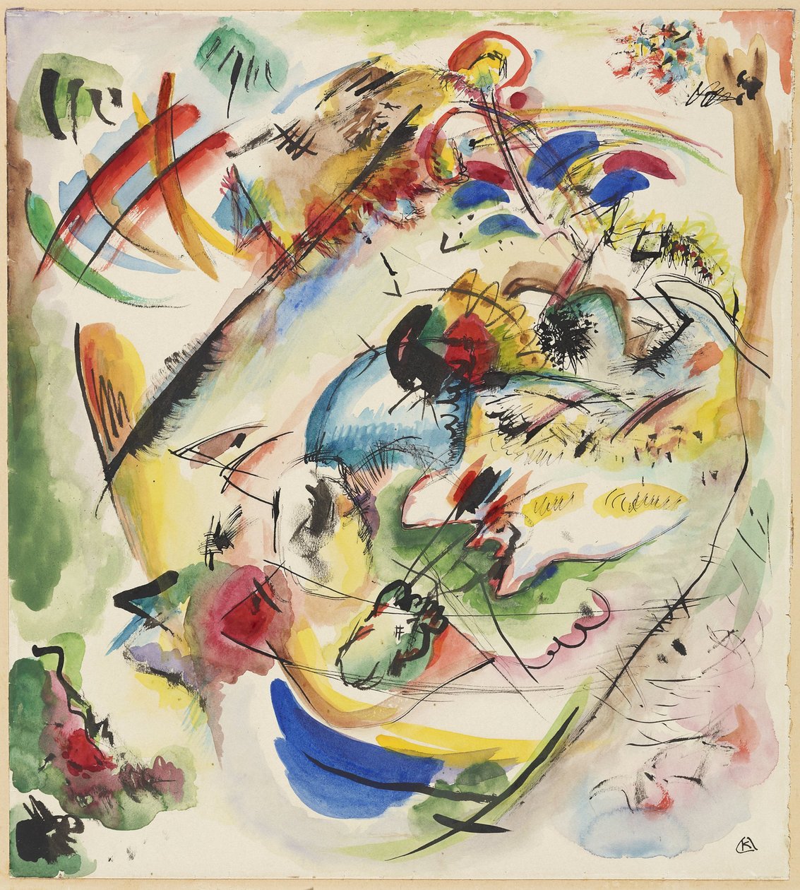 Utkast till "Dreamy Improvisation" av Wassily Kandinsky