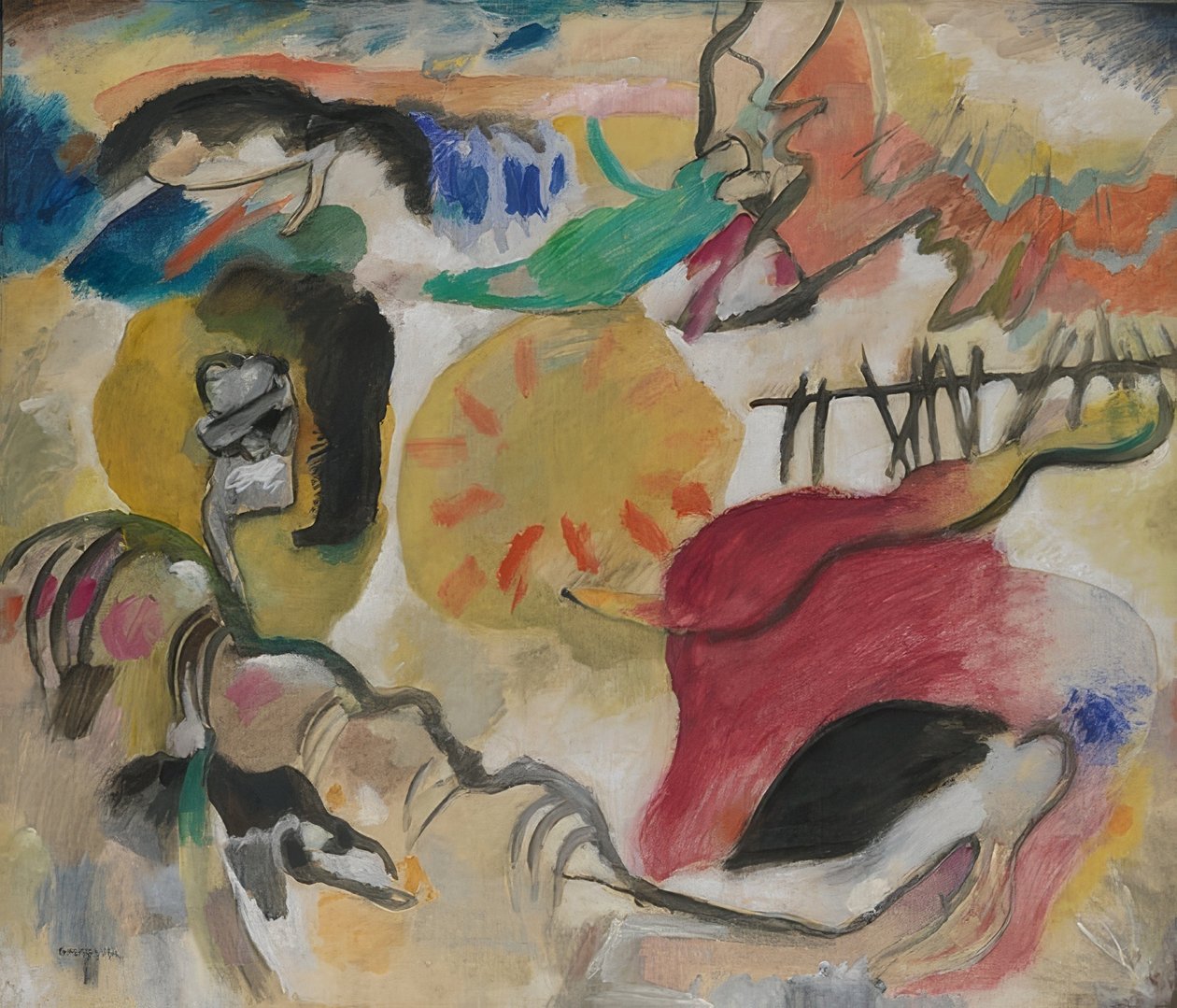 Improvisation 27 (Kärlekens trädgård II). 1912 av Wassily Kandinsky
