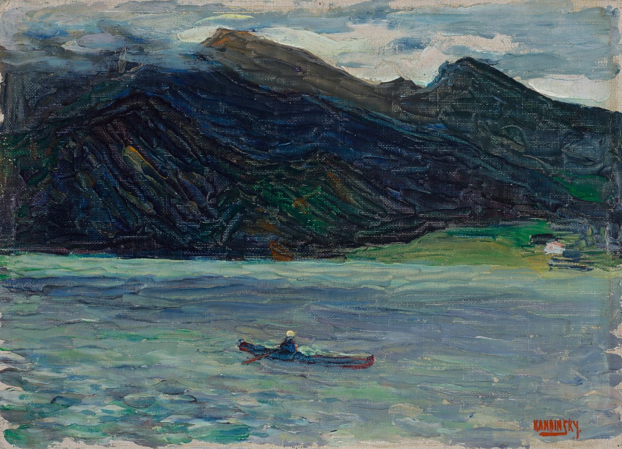 Kochel - sjö med båt av Wassily Kandinsky