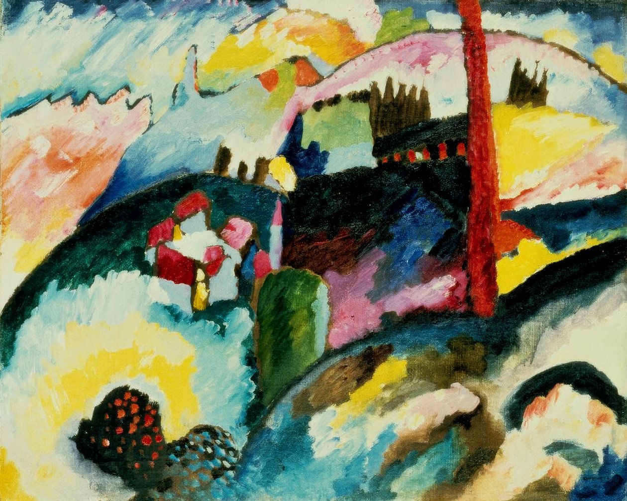 Landskap med fabriksskorsten av Wassily Kandinsky