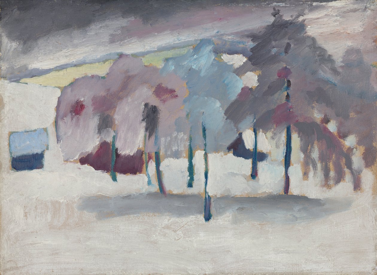 Murnau - träd i snön av Wassily Kandinsky