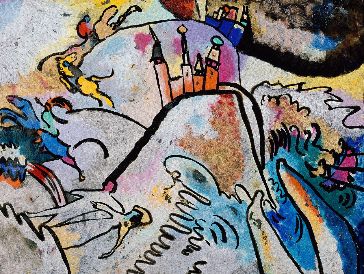 Målning med solen, 1911. av Wassily Kandinsky