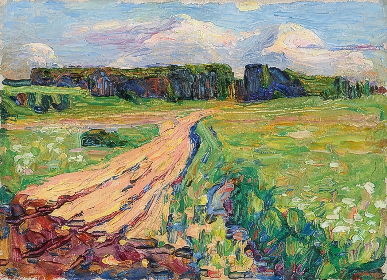 Planegg I. Landskap nära München. Omkring 1901 av Wassily Kandinsky