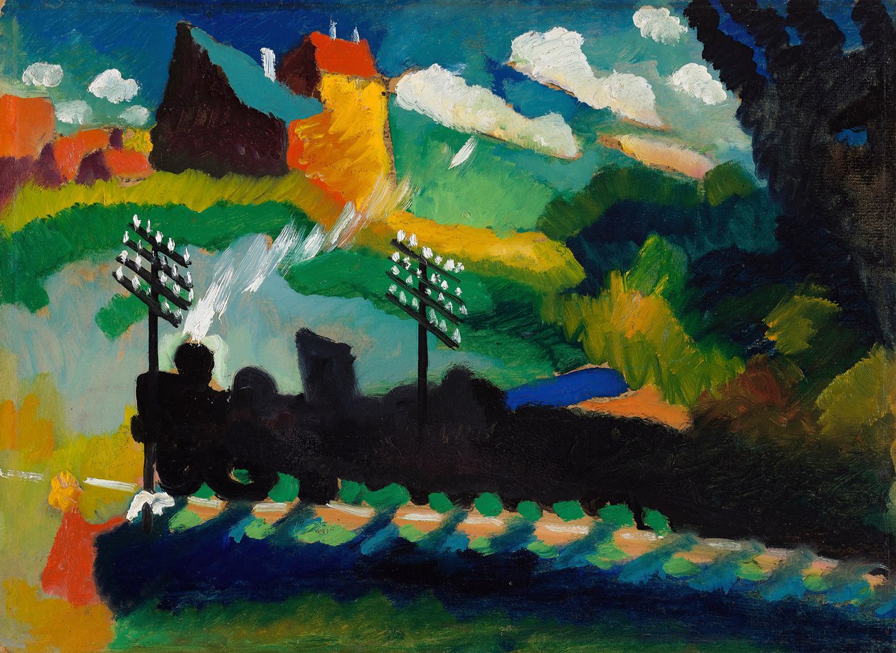 Järnväg nära Murnau, 1909. av Wassily Kandinsky