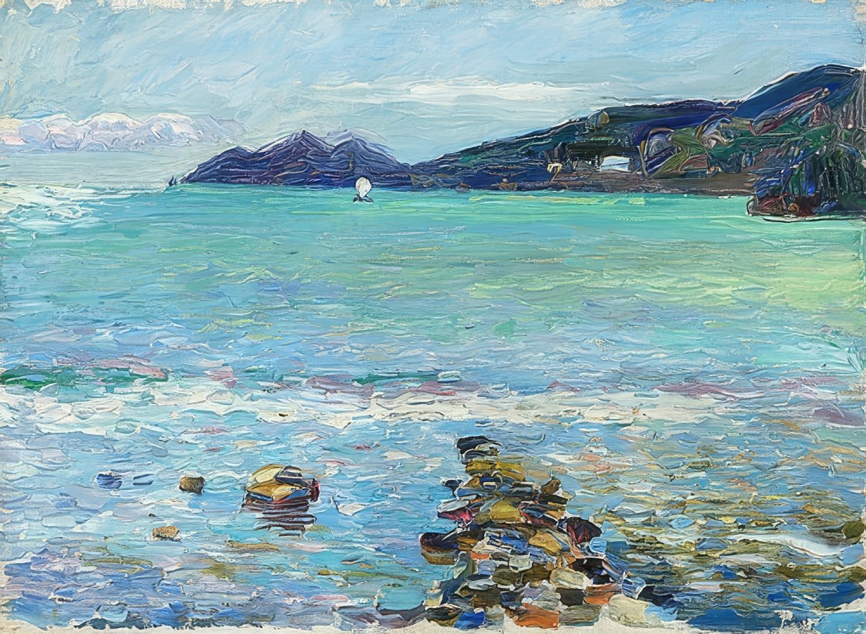 Rapallo, utsikt över Portofino. Omkring 1906 av Wassily Kandinsky