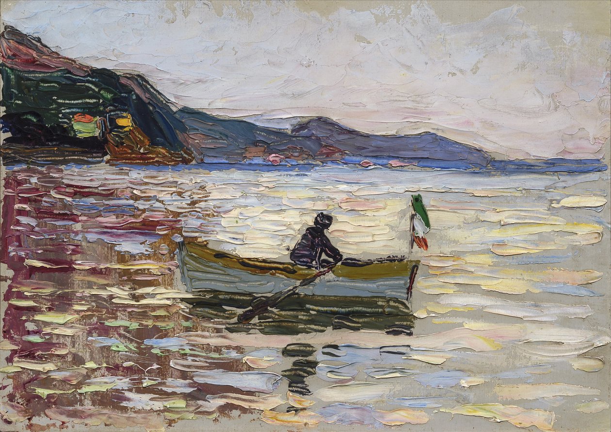 Rapallo. Båt på havet, 1906 av Wassily Kandinsky
