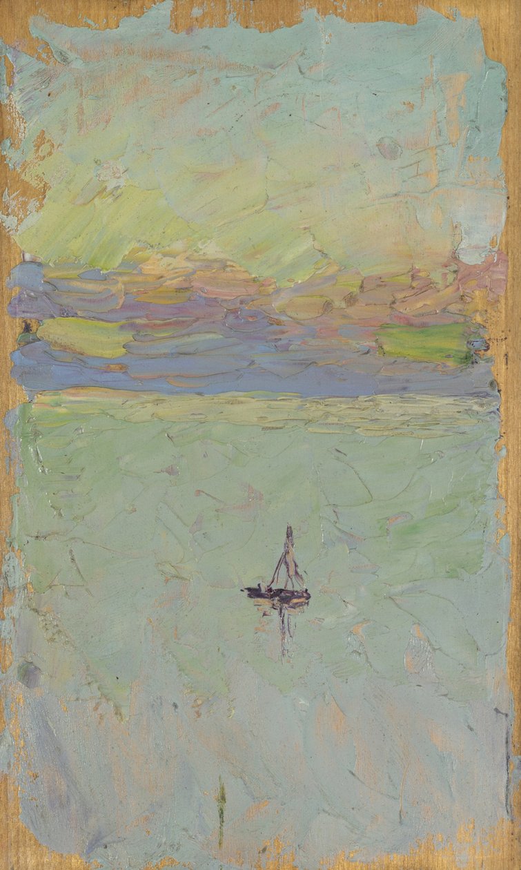 segelbåt på havet av Wassily Kandinsky