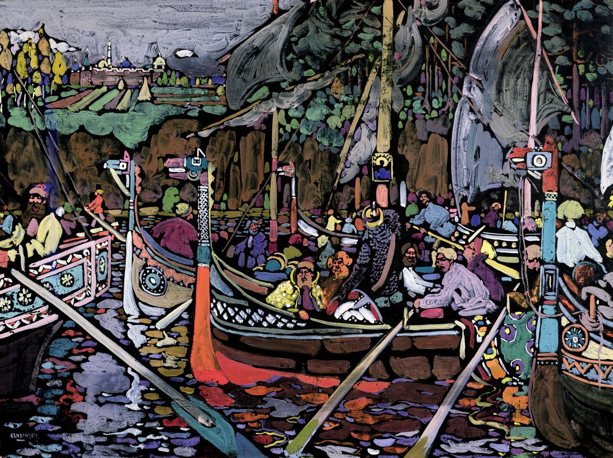 Sang om Volga, 1906 sverige av Wassily Kandinsky