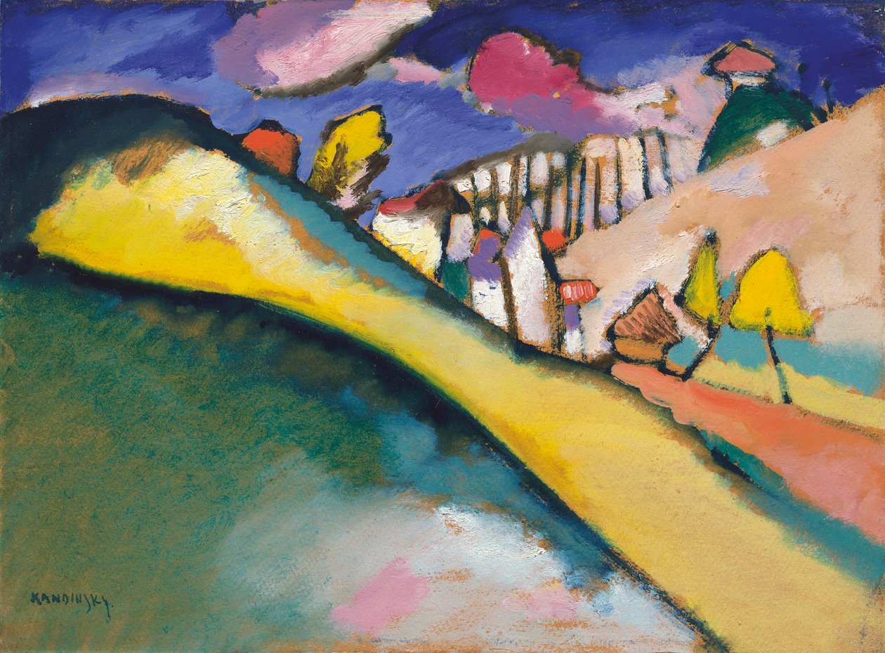 Studie för landskap (Dünaberg) av Wassily Kandinsky