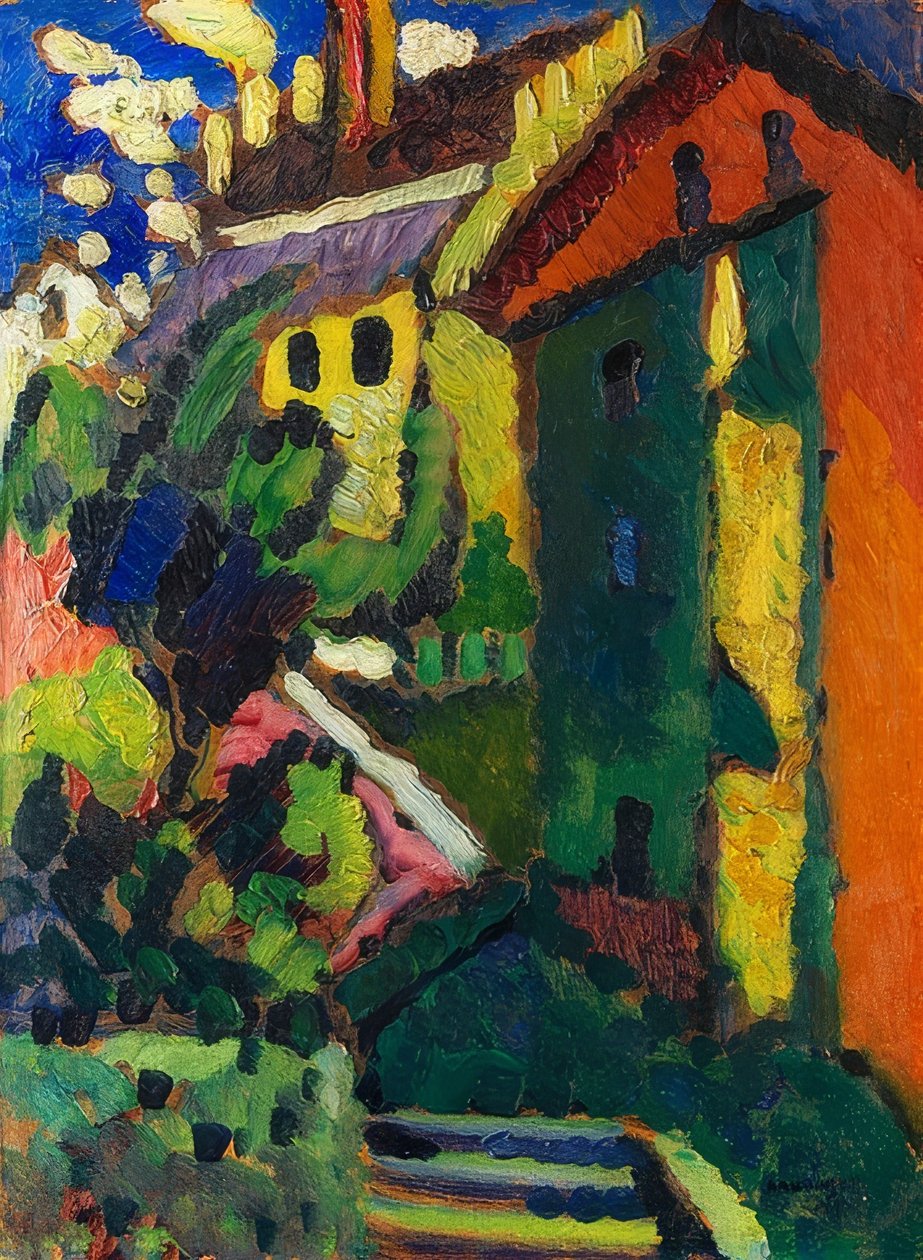 Trappa till slottet (Murnau). 1909 av Wassily Kandinsky
