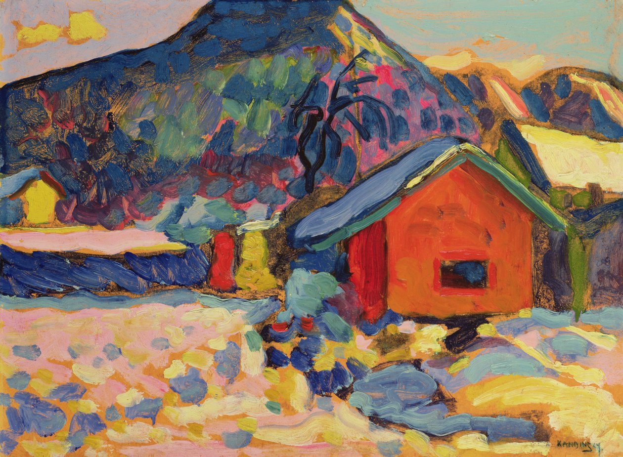 Vinterstudie med berg, 1908 av Wassily Kandinsky