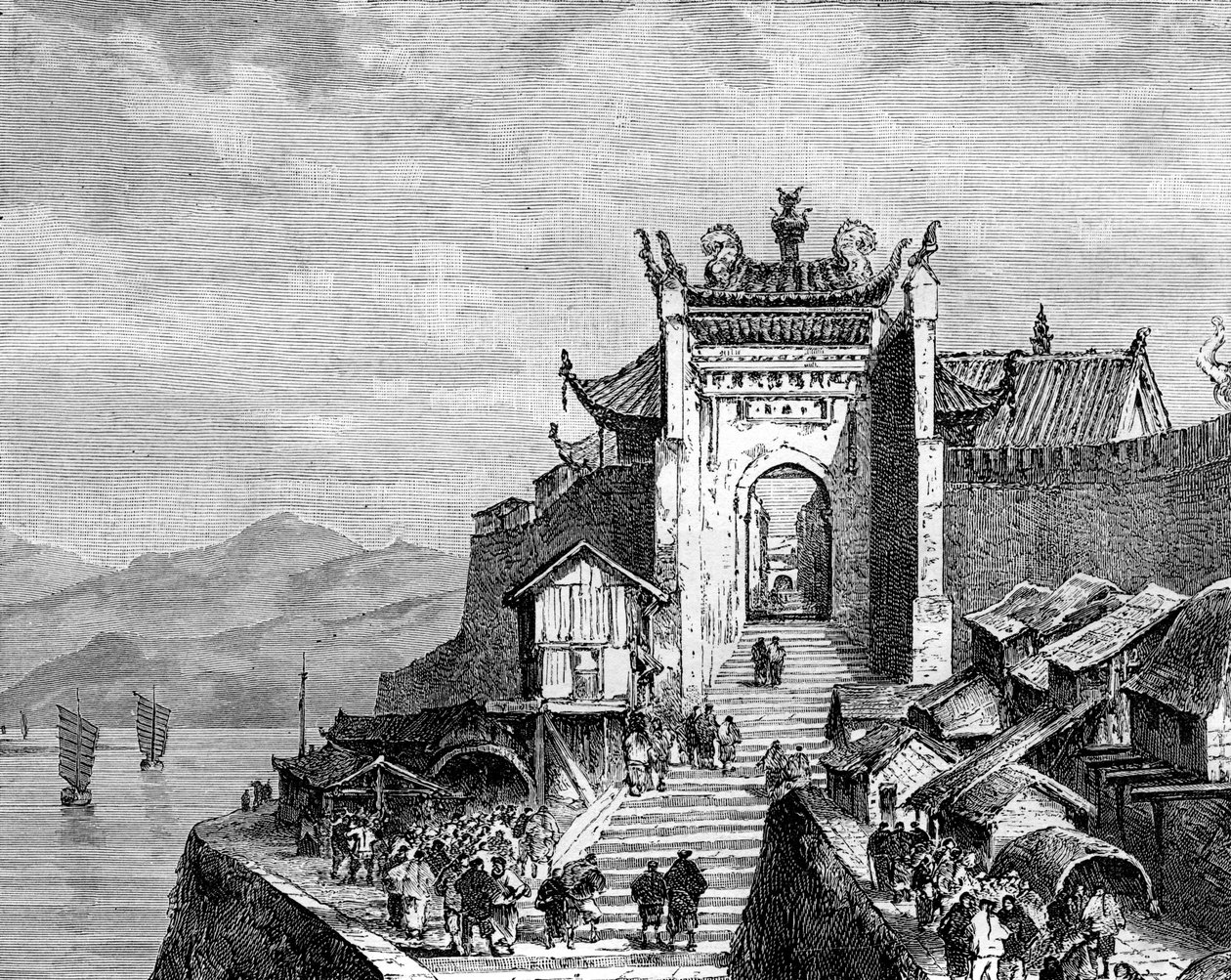 Shanghai hamn, Kina, 1800-talet av Weber