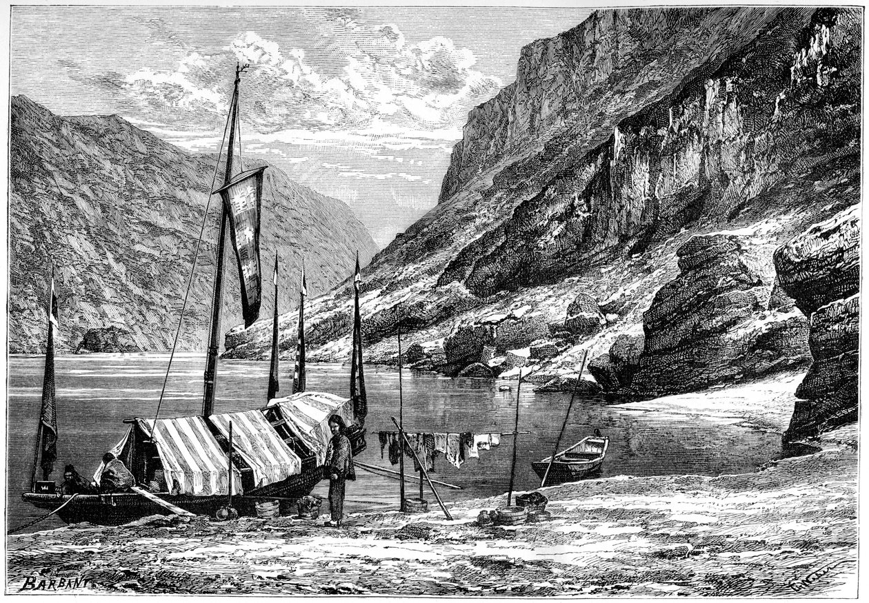 Övre Yangtse-Kiang, Kina, 1895. av Weber
