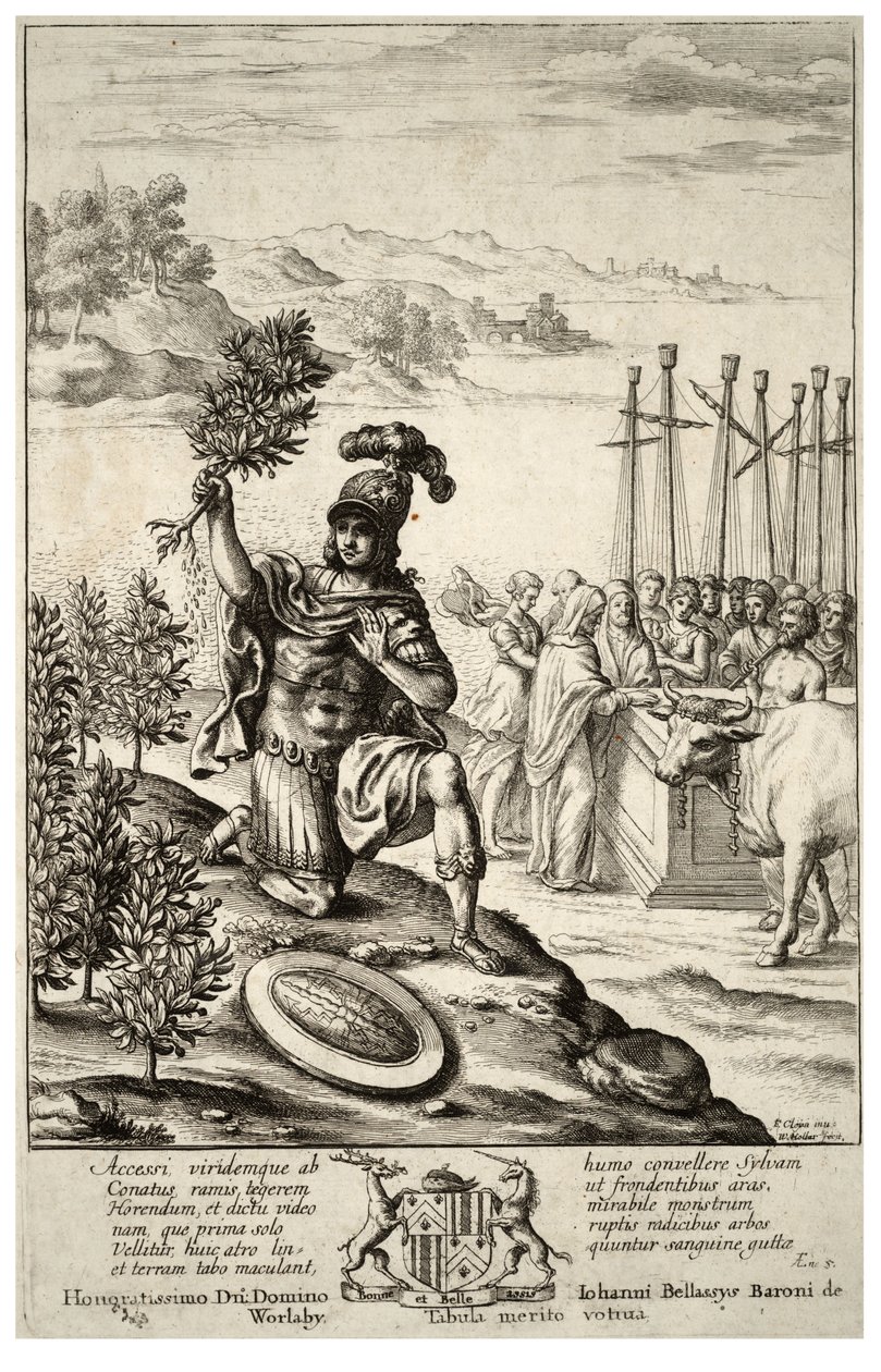 Aeneas lands in Thrace. State 2 av Wenceslaus Hollar
