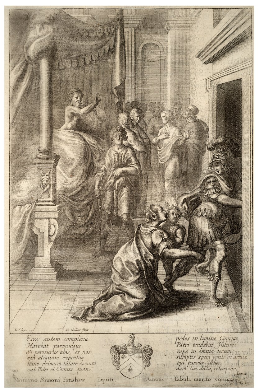Aeneas leaves Troy. State 3 av Wenceslaus Hollar