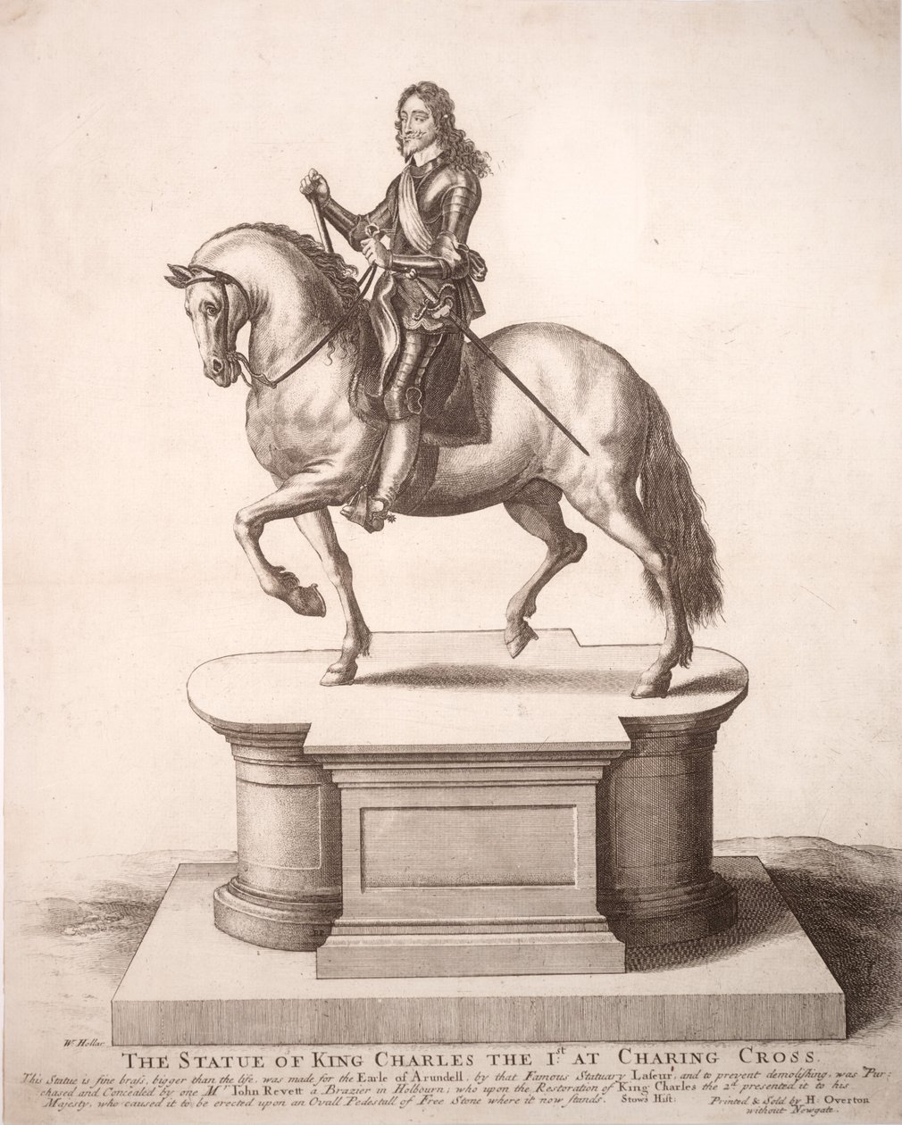 Equestrian statue of Charles I. State 6 av Wenceslaus Hollar