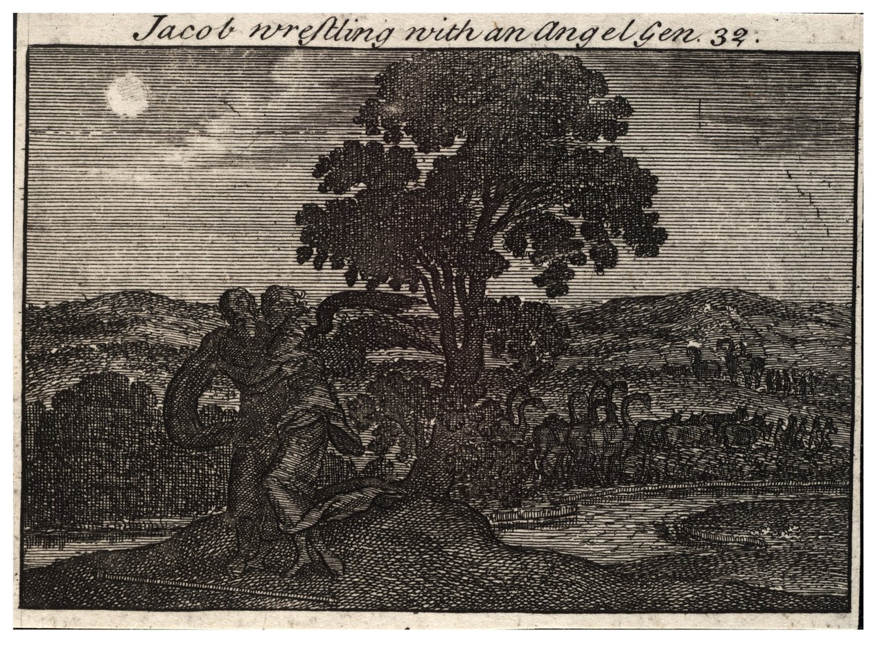 Jacob brottas med ängeln av Wenceslaus Hollar
