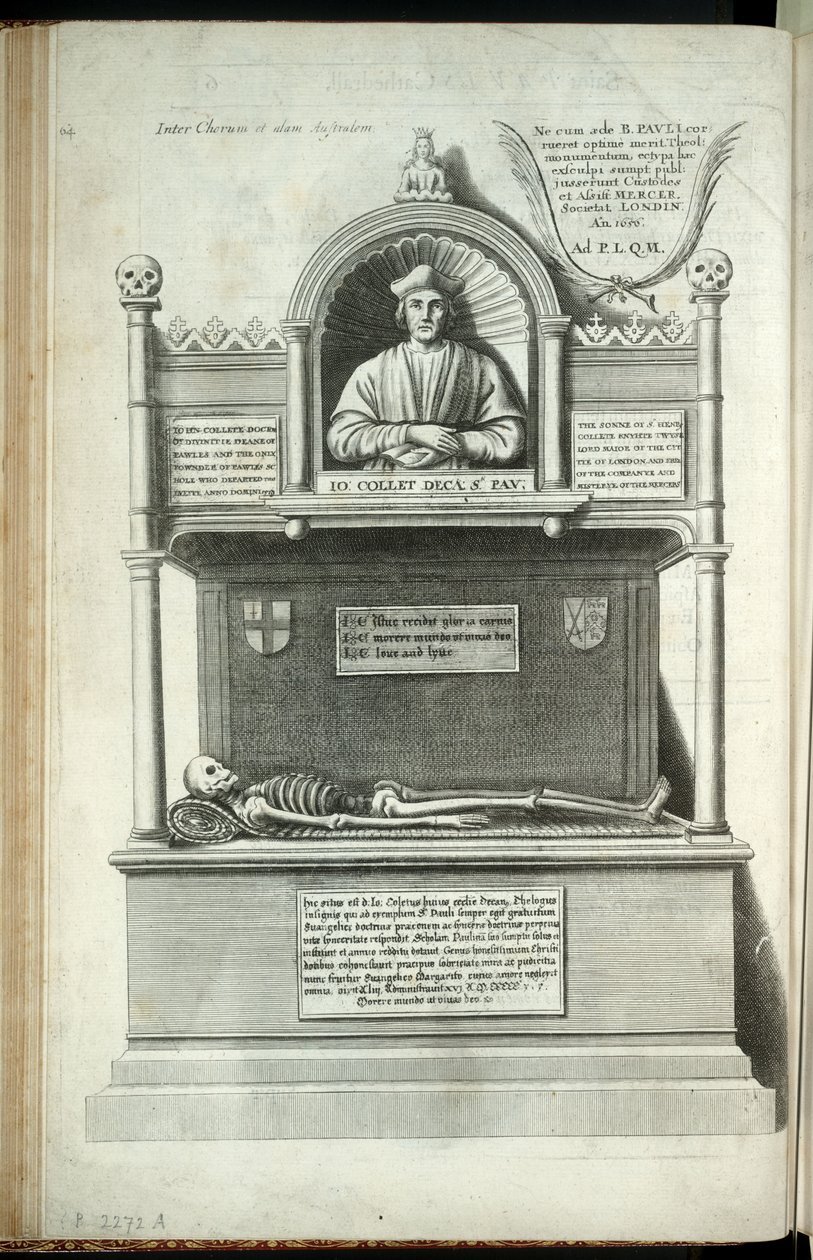 John Colet. State 1 av Wenceslaus Hollar