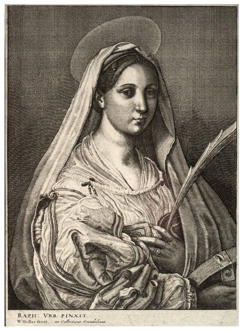 St Catharine of Alexandria. State 2 av Wenceslaus Hollar