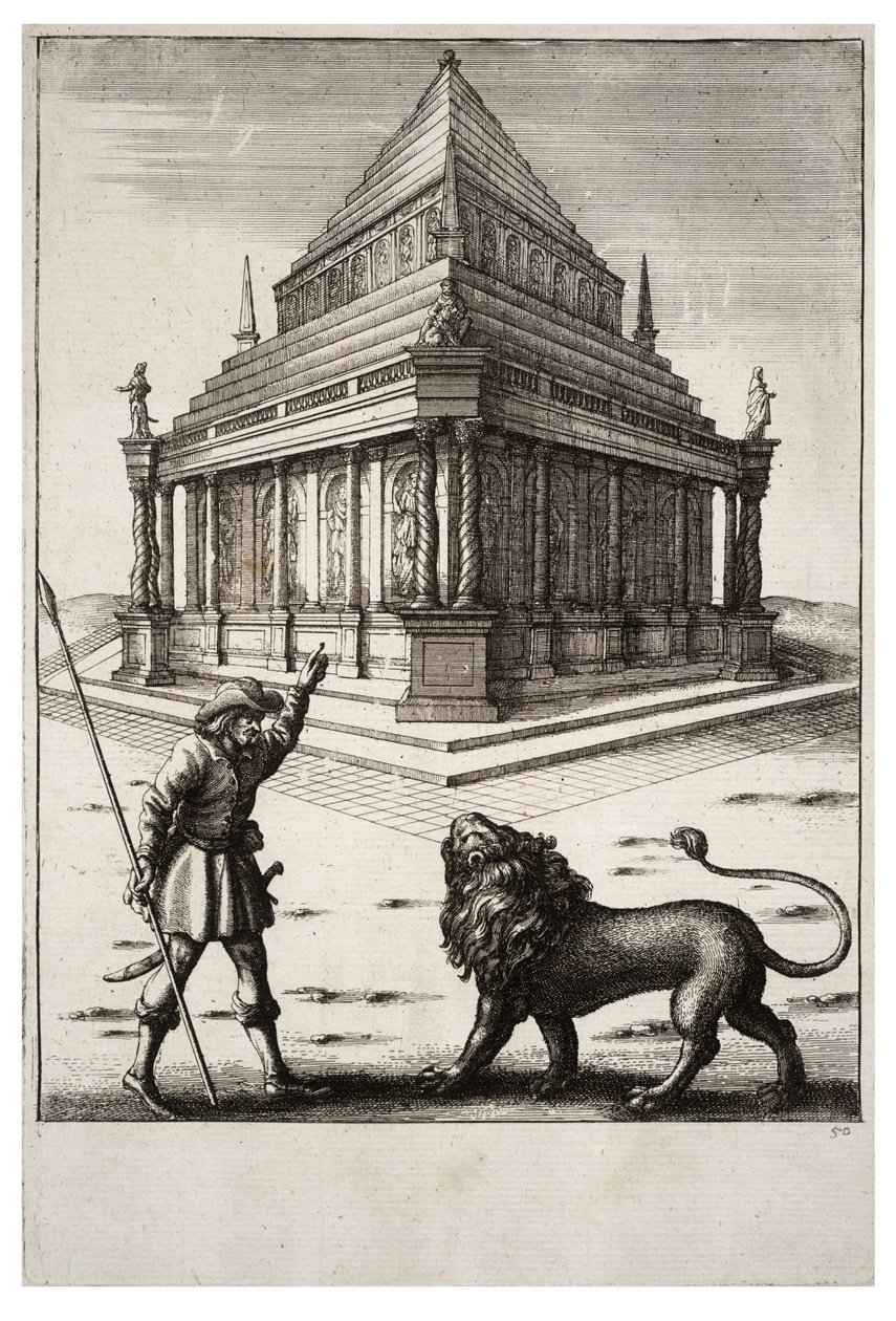 The lion and the forester av Wenceslaus Hollar
