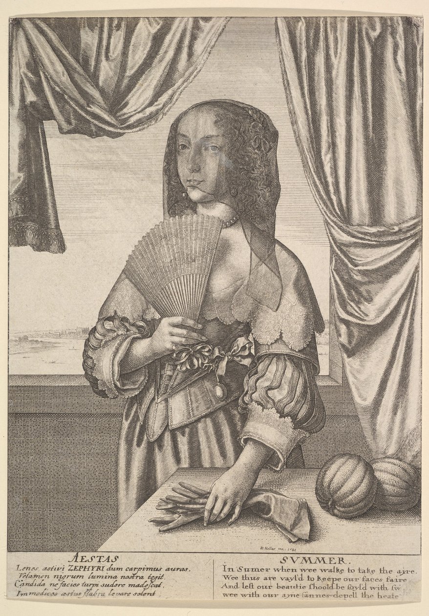 Aestas - Sommar Tre fjärdedels säsonger, 1641. av Wenceslaus Hollar