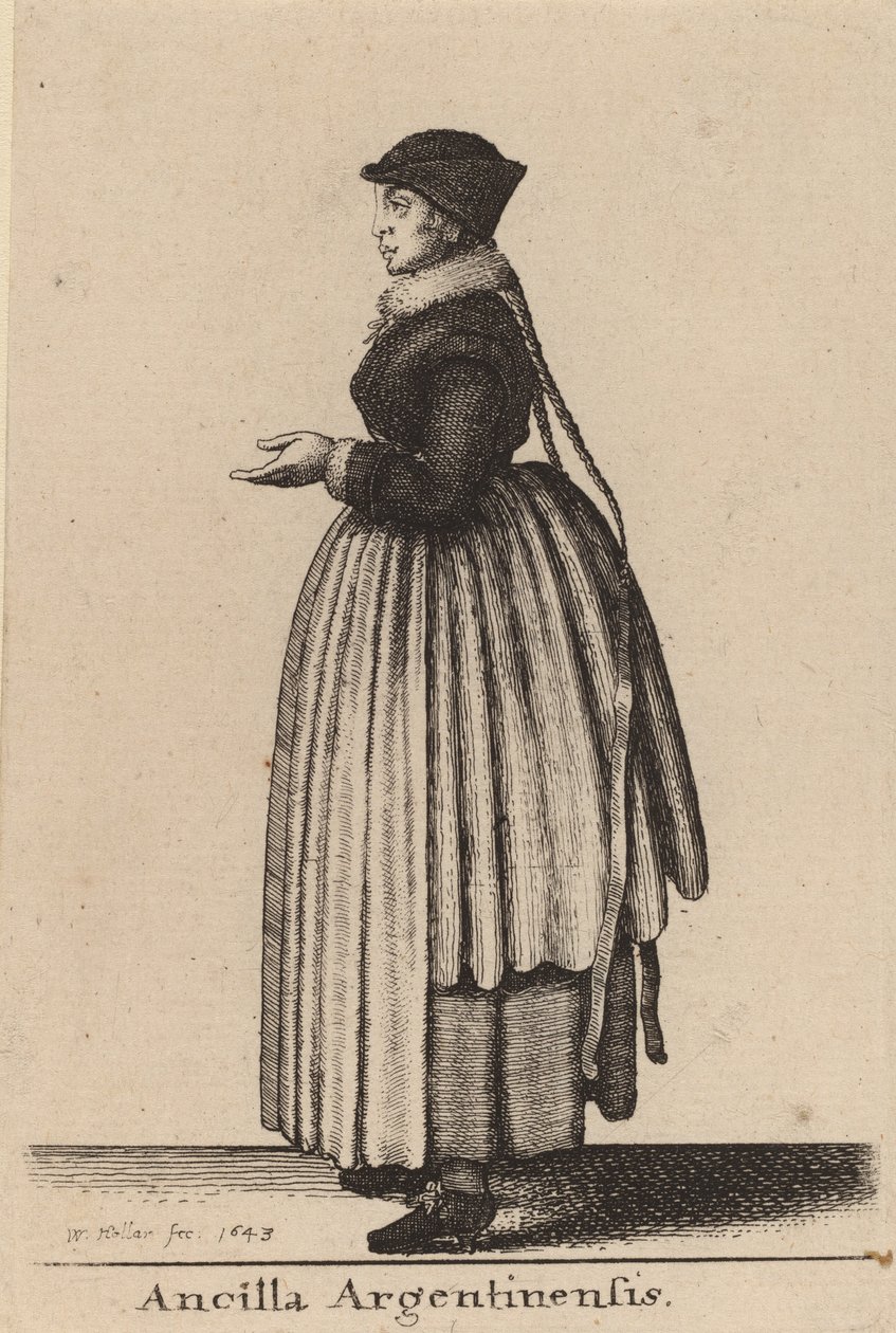 Pigan av Argentina, 1643. av Wenceslaus Hollar