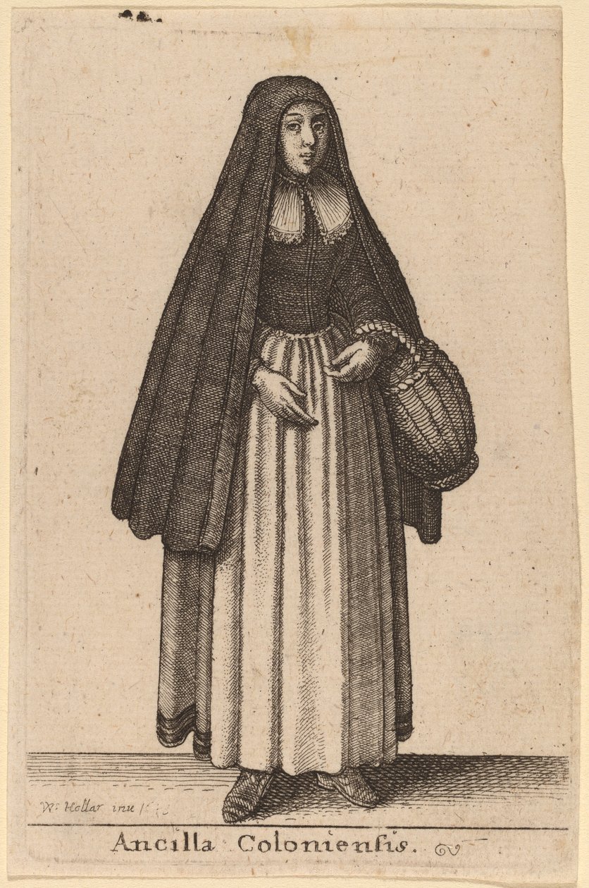 Pigan av Köln av Wenceslaus Hollar