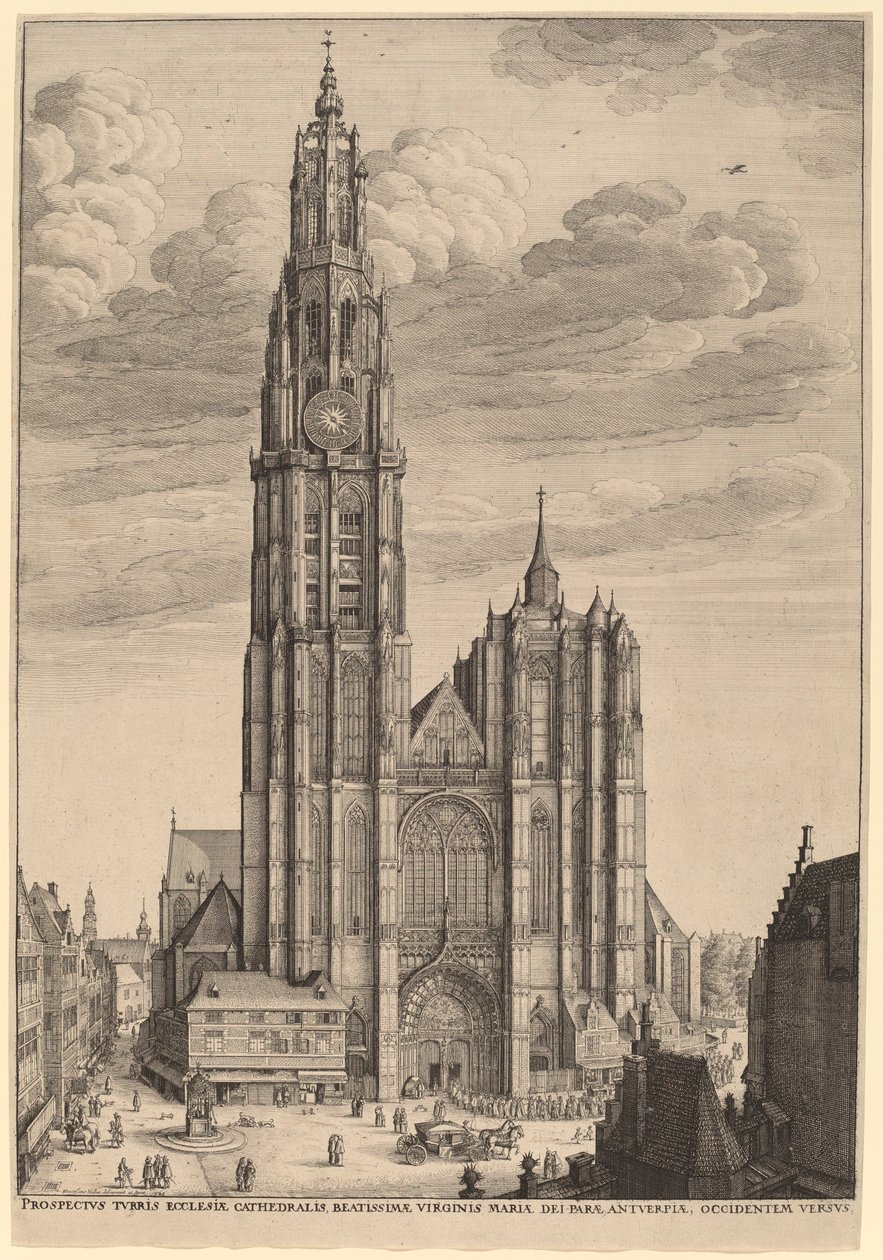 Antwerpens katedral av Wenceslaus Hollar