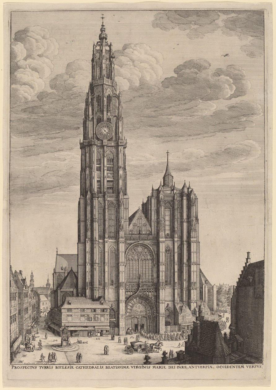 Antwerpens katedral av Wenceslaus Hollar
