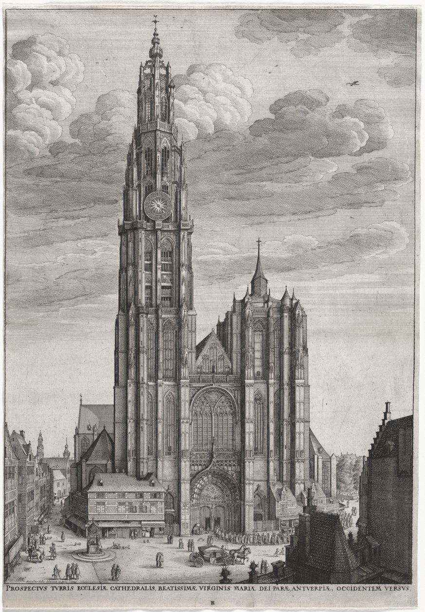 Antwerpens katedral av Wenceslaus Hollar