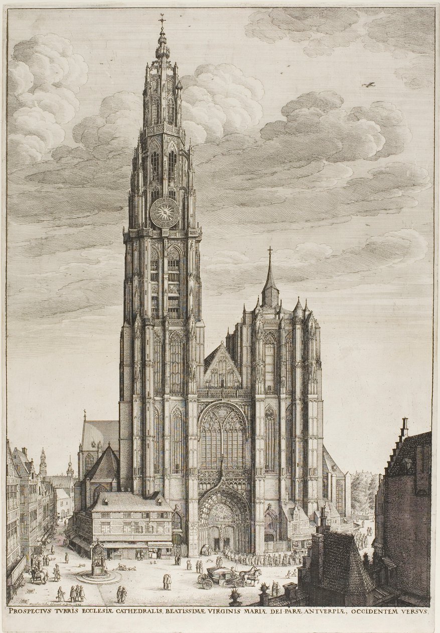 Antwerpens katedral av Wenceslaus Hollar