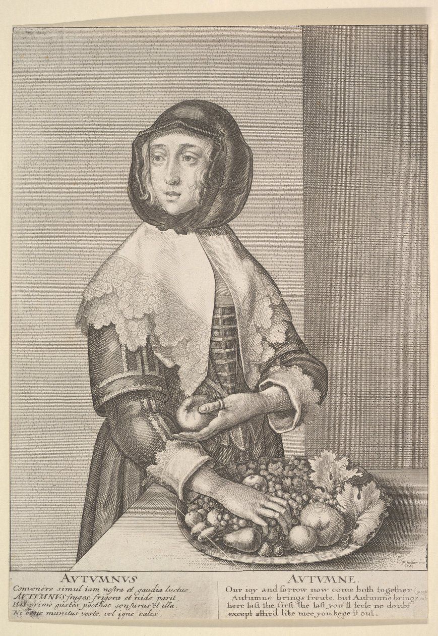 Höst - Höst Tre fjärdedels årstider, 1641. av Wenceslaus Hollar
