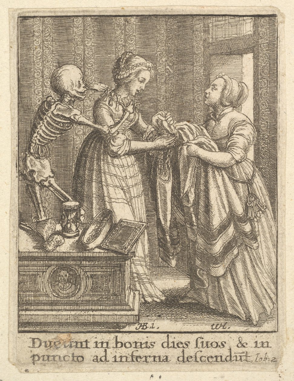Brud, från Dödsdansen, 1651. av Wenceslaus Hollar