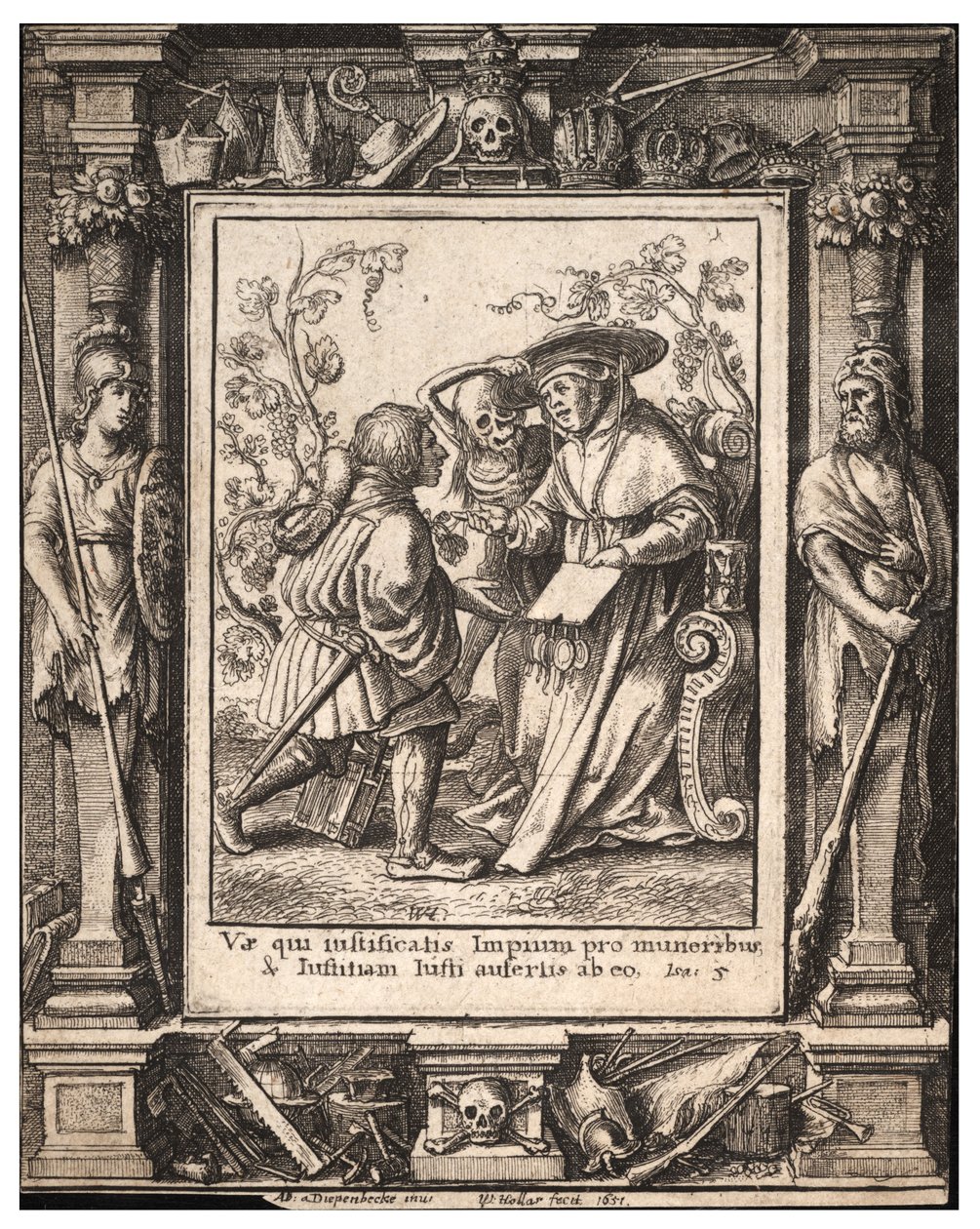 Kardinal. Tillstånd 1 av Wenceslaus Hollar