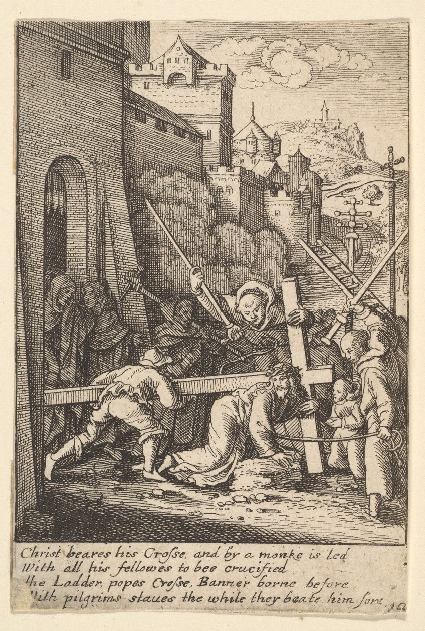 Att bära korset, 1625-77. av Wenceslaus Hollar