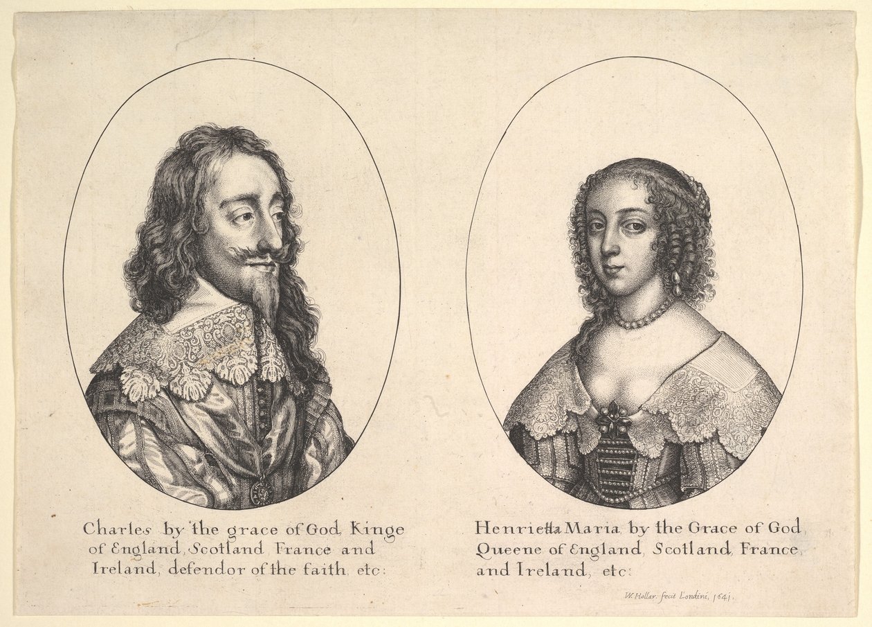 Karl I och Henrietta Maria, 1641. av Wenceslaus Hollar