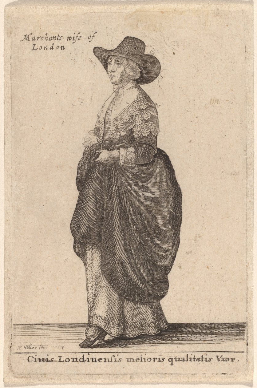 En fru av bästa kvalitet i London av Wenceslaus Hollar
