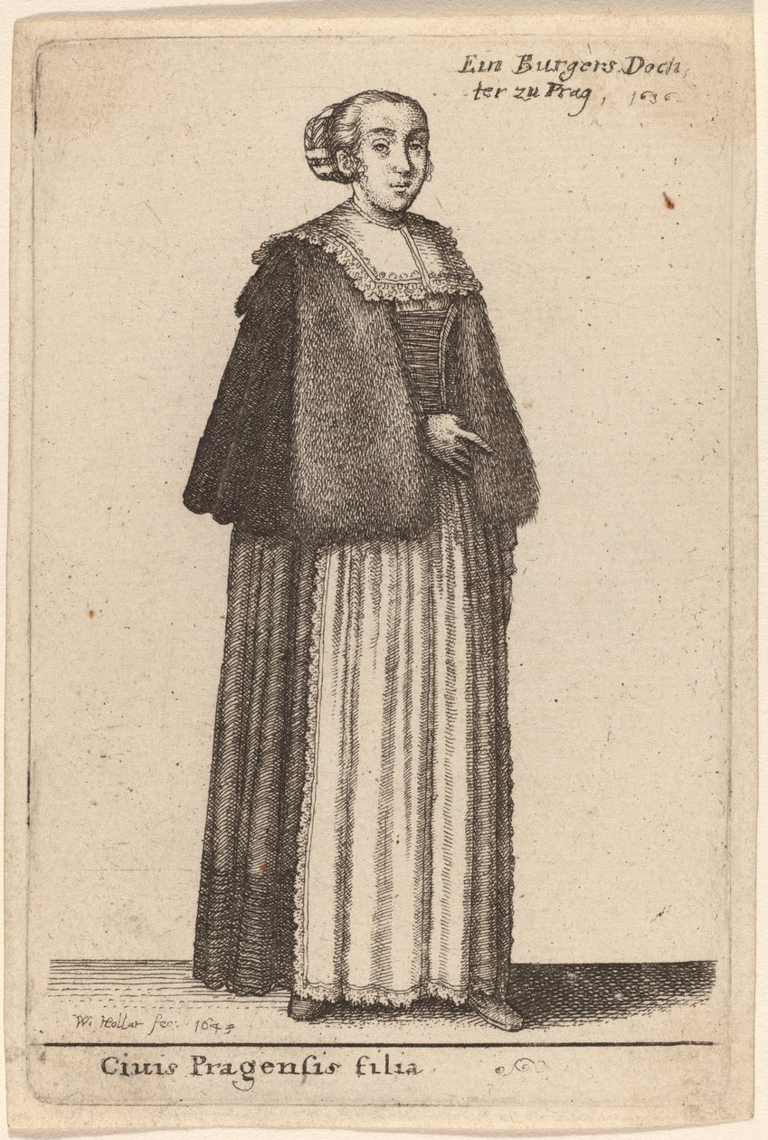 Dotter till en medborgare i Prag av Wenceslaus Hollar