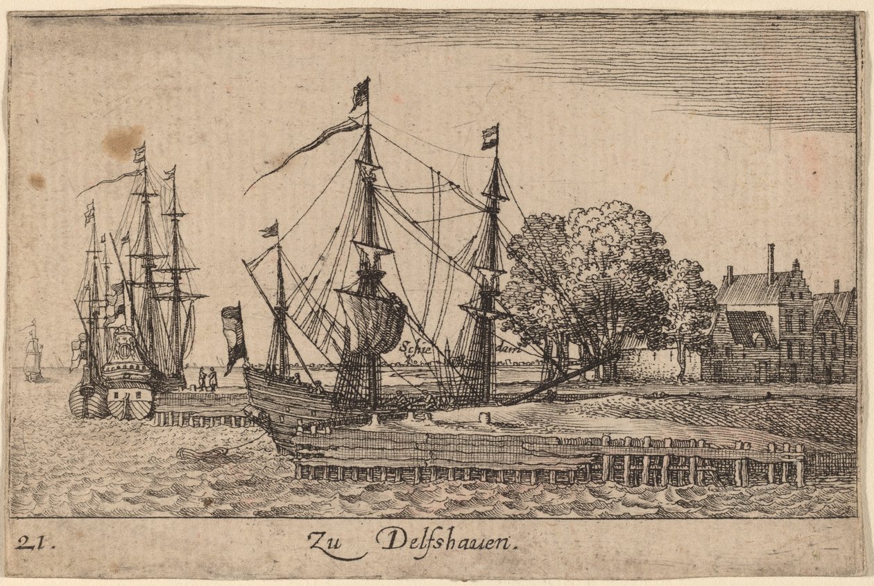 Delfshaven av Wenceslaus Hollar