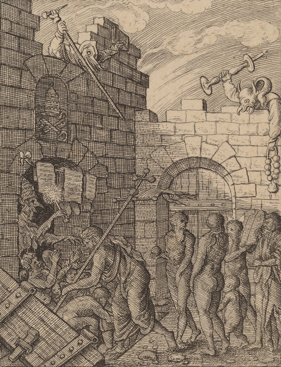 Nedstigning till helvetet. av Wenceslaus Hollar