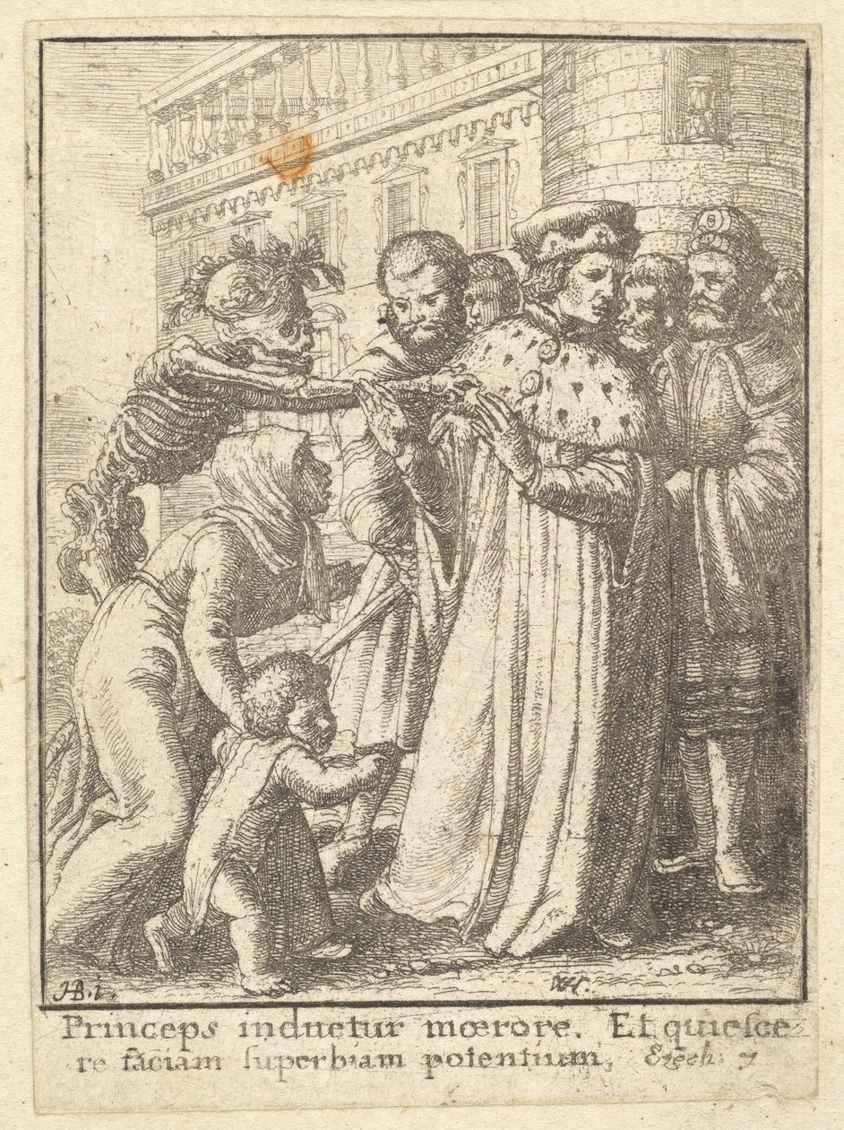 Duke, från Dödsdansen, 1651. av Wenceslaus Hollar