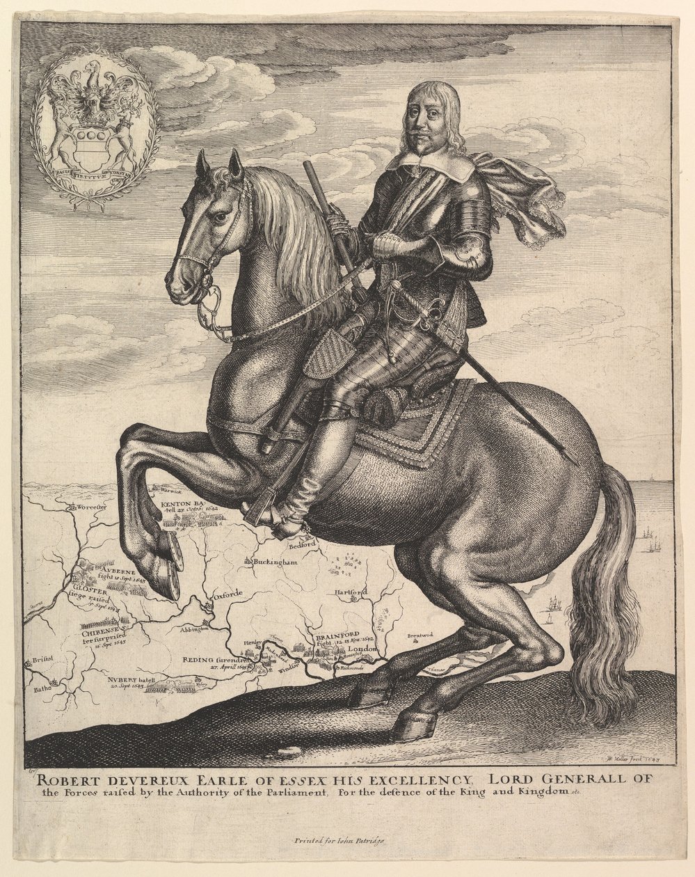 Earl of Essex till häst, 1643. av Wenceslaus Hollar