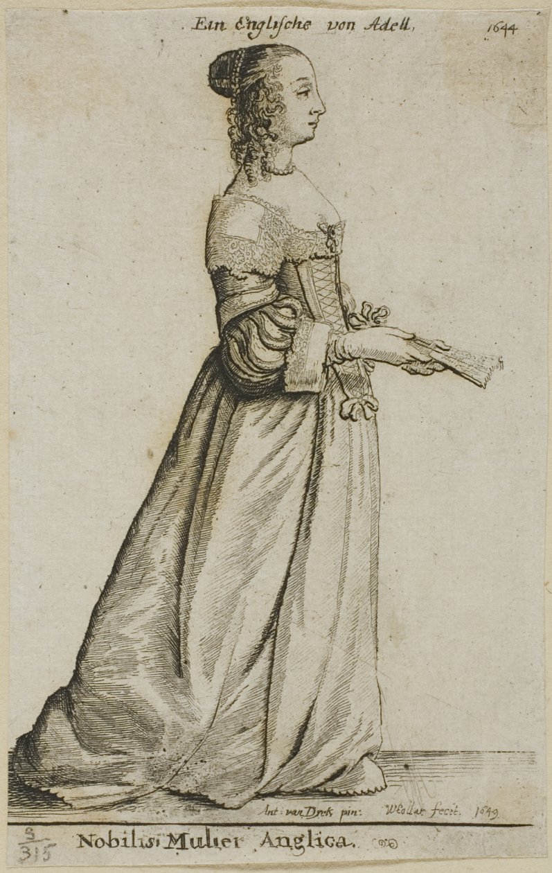 Engelsk adelsdam av Wenceslaus Hollar
