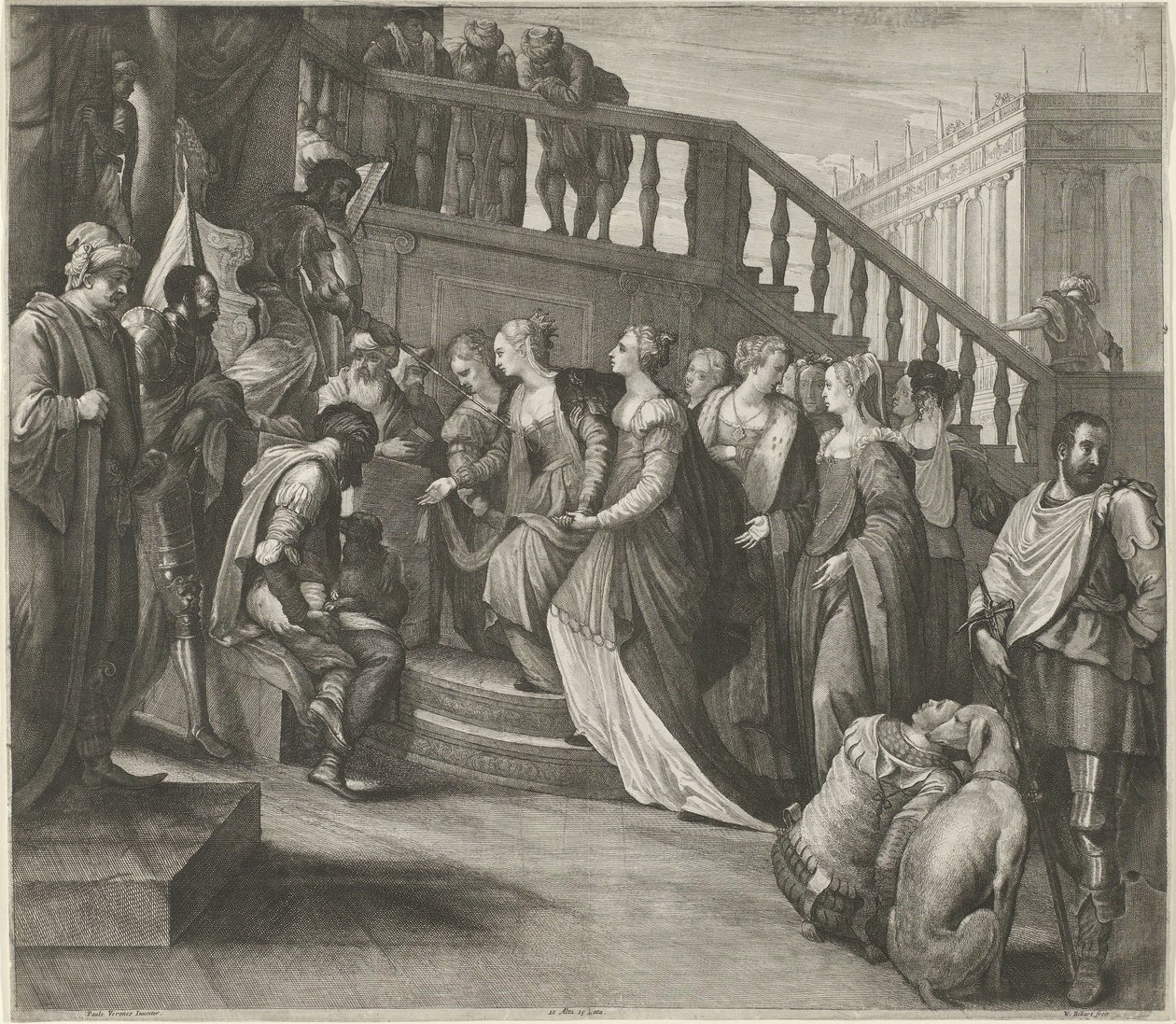 Ester före Ahasveros av Wenceslaus Hollar