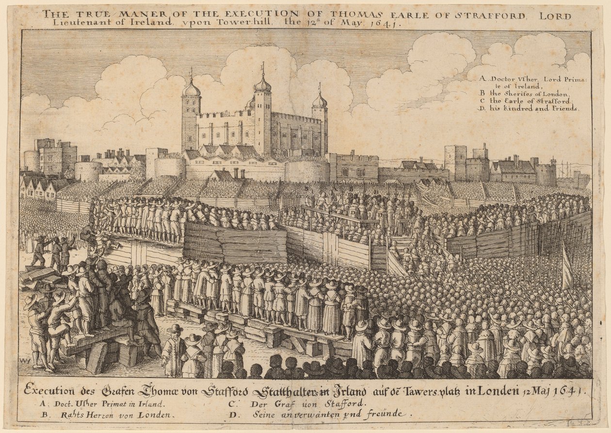 Avrättning av Thomas Wentworth av Wenceslaus Hollar