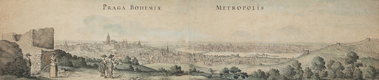 Fantastisk utsikt över Prag av Wenceslaus Hollar